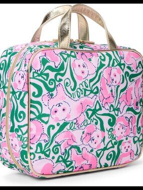 Lilly Pulitzer Constance Cosmetic Case Pink Quartz Panda N Bows - MOTHER'S DAY!